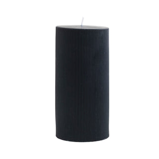 Unscented Pleated Pillar Candle, Noir Color